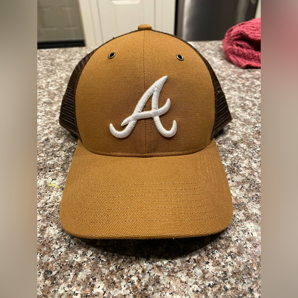 Men’s Atlanta Braves Carhartt x 47’ Brown MVP Trucker SnapBack Hat osfa